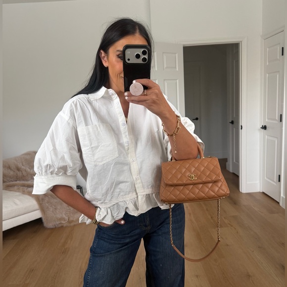 Tops - White button up top size medium